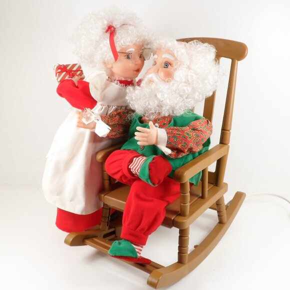 Vintage 90s Animatronic Musical Santa Mrs Claus Kiss Christmas Love Animated Big - Picture 7 of 17